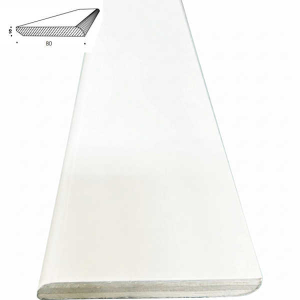 Pircher Battiscopa in Ayous Rivestito Liscio Bianco MM10X80X2400 - PIRCHER OBERLAND - Immagine 3